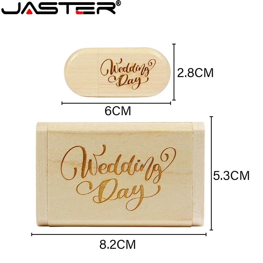 JASTER 나무 USB 2.0 플래시 드라이브, 무료 로고 비즈니스 선물 펜 드라이브, 64GB 메이플 우드, 32GB 메모리 스틱, 128GB, 10 개 로트