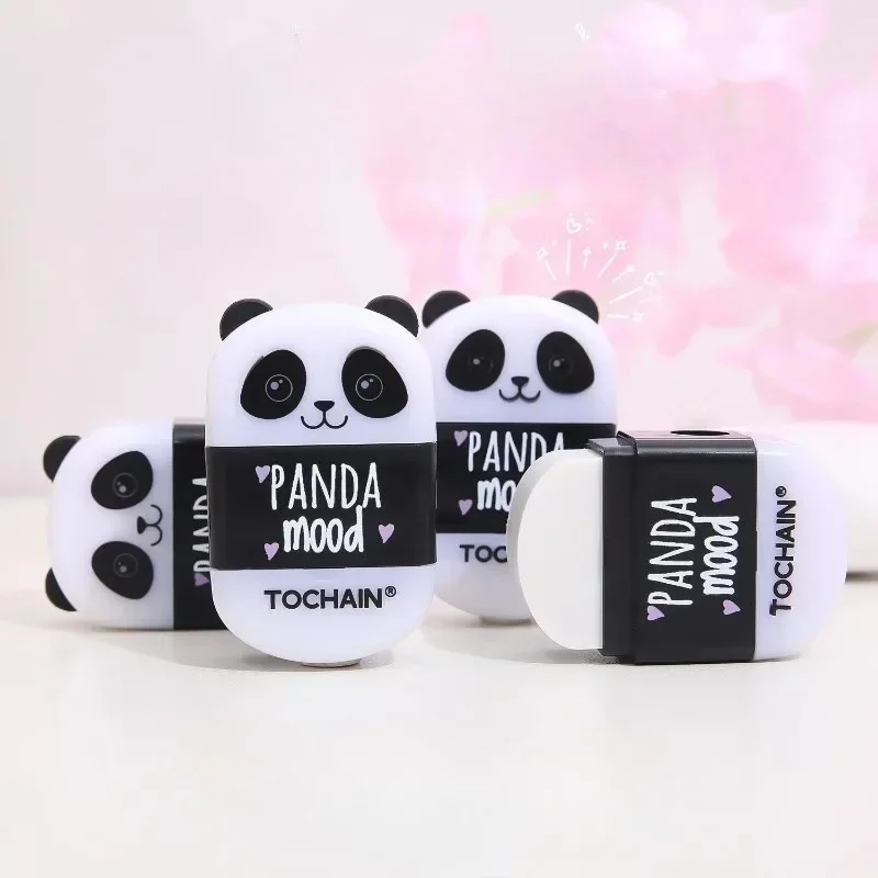 Cute Panda 2-in-1 Eraser Pencil Sharpener Creative Portable Multi-functional Primary Student Stationery Back To School Supplies