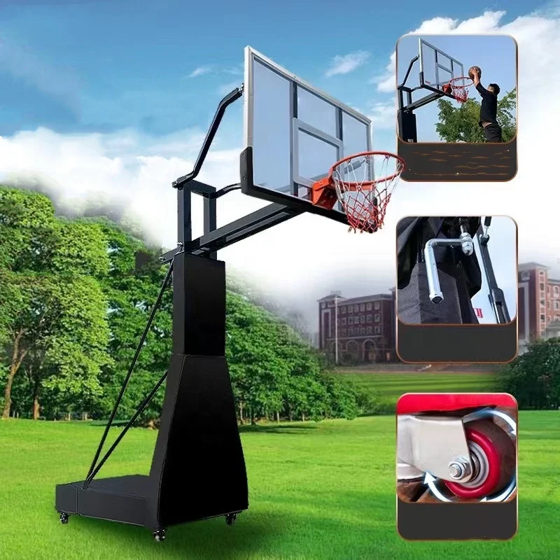 プロ仕様のポータブルバスケットボールスタンド、10フィート調整可能、移動式バスケットボールスタンドシステム（ティーンエイジャー、大人向け）