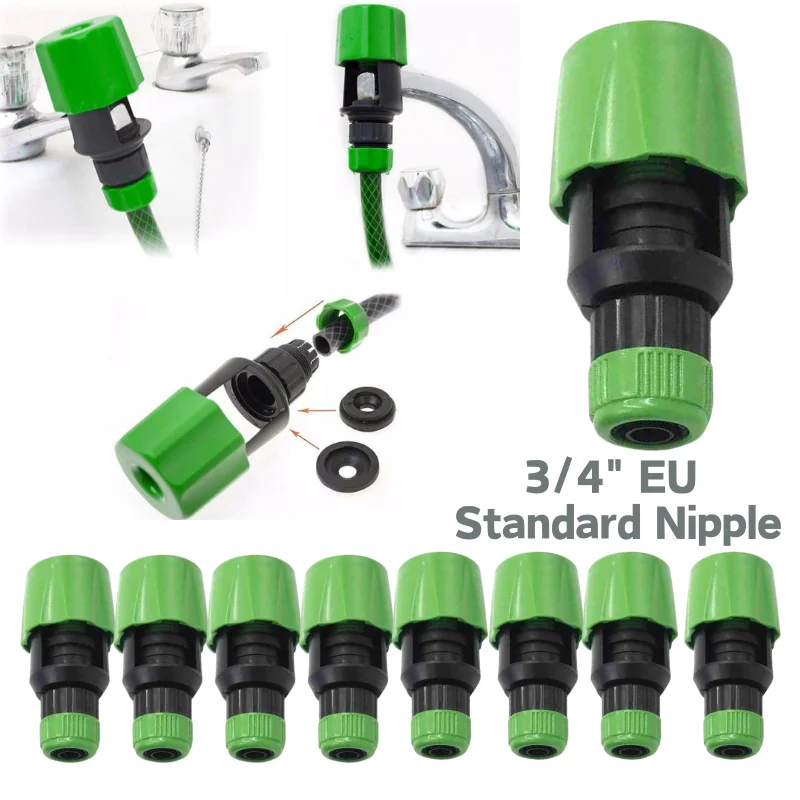 Universal 3/4EU Thread Tap Connector Quick Release Garden Hose Adapter Plastic Water Tap Coupler For Outdoor Watering Irrigation