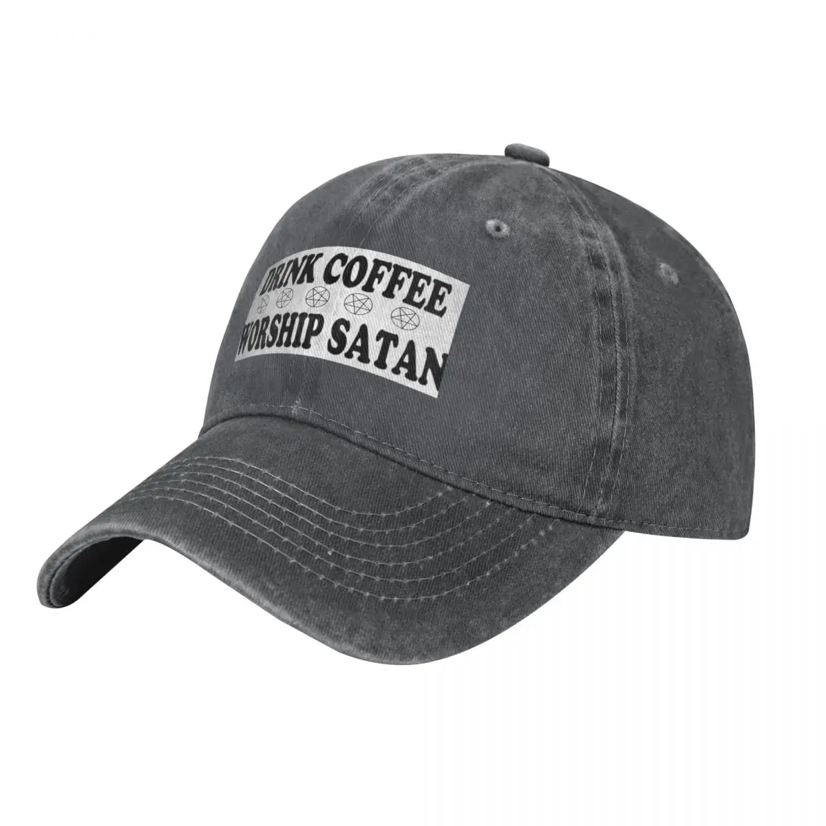 Drink Coffee & Worship Satan Baseball Cap fashionable Sun Cap Custom Cap Gentleman Hat Women's Beach Men's