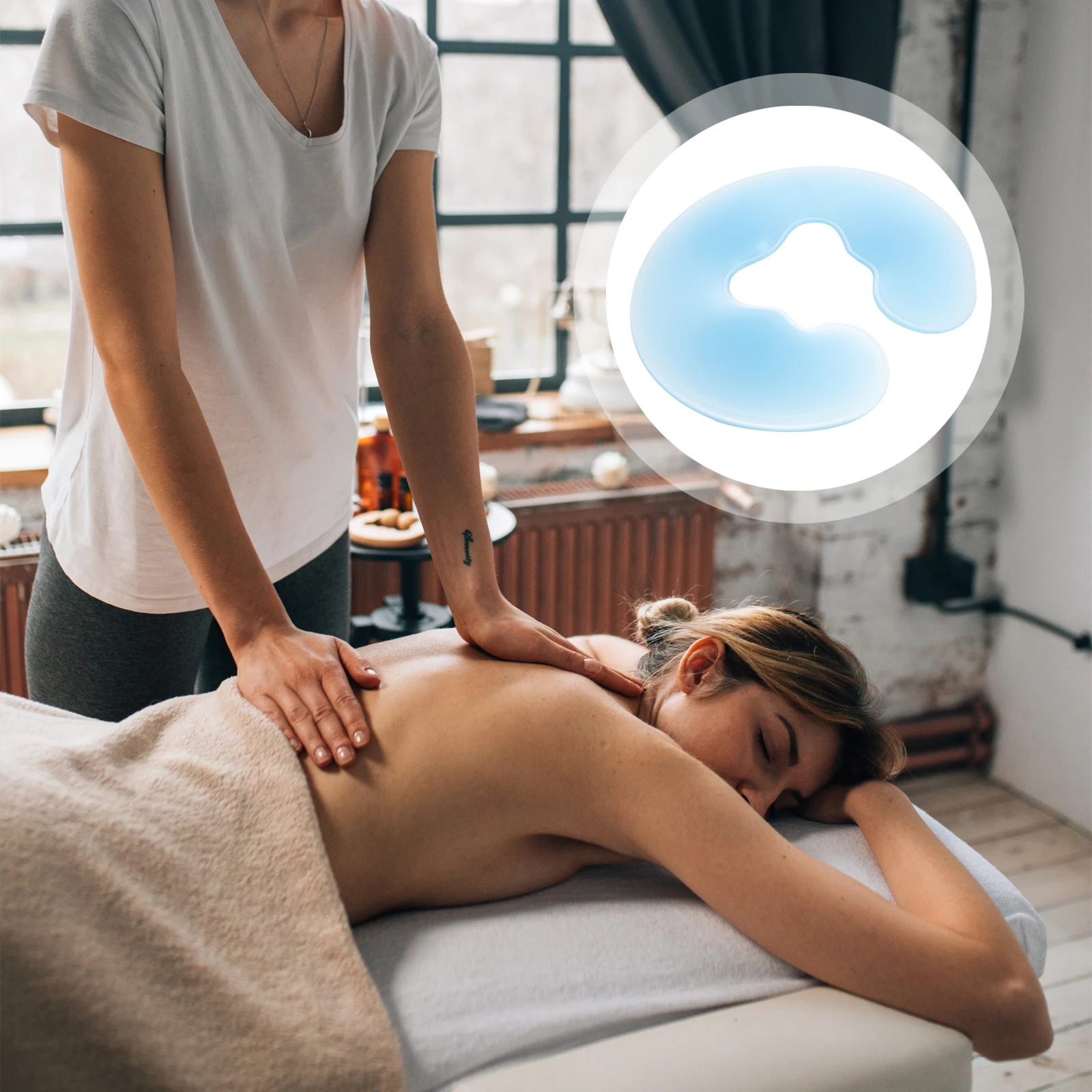 

Silicone Face Down Pillow Full Body Massage Cushion Spa Salon Beauty Clinic Relaxation Pad Comfortable Neck Support