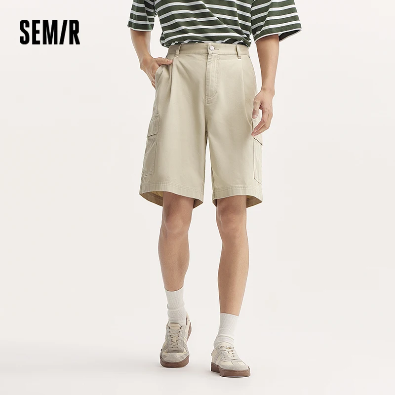 Semir Casual Mid-Length Shorts Men Workwear Loose Straight Fit 2025 Summer New Cotton Fashionable Versatile 5-Inch Shorts