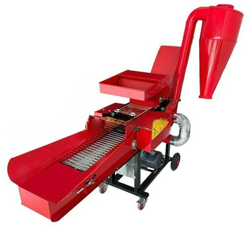 Mobile Chaff Cutter & Grain Crusher Integrated Machine Multi-function Straw Shredder for Livestock Feed Processing