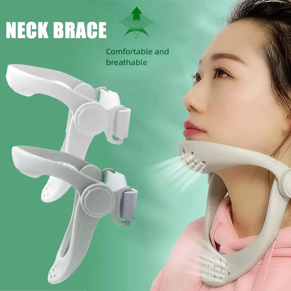 Curved Adjustable Neck Brace Breathable Lightweight Neck Posture Corrector Easy To Use Foldable Cervical Traction Device Work