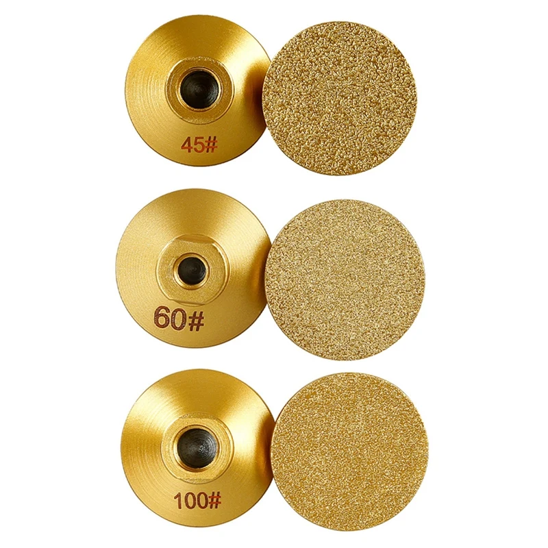 2 PCS 45 M10 Brazed Flat Grinding Head Gold Diamond Abrasive Polishing Stone Marble Quartz Cobblestone Grind