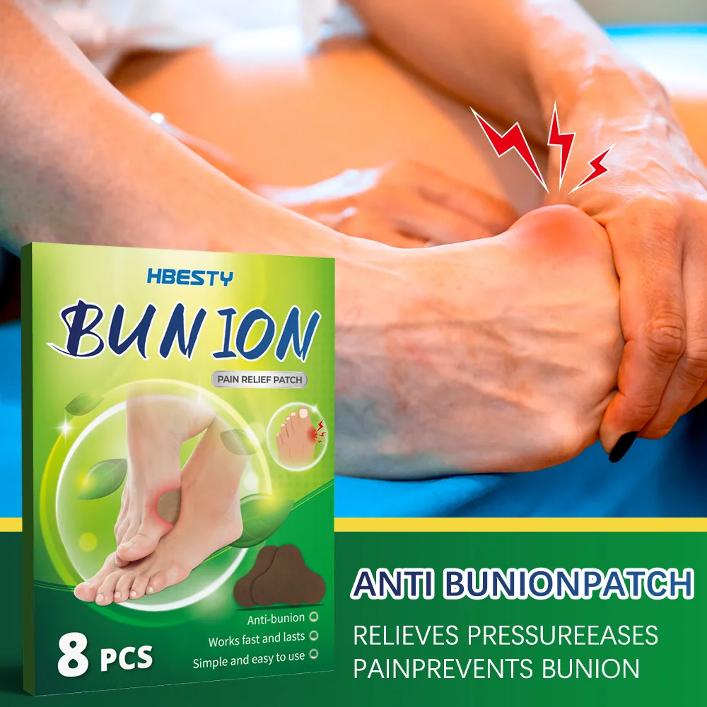 8pcs Toe Joint Valgus Corrector Patches Gout Pain Relief Lumbar Soreness Arthriti Treatment Thumb Swelling Anti Bunion Stickers