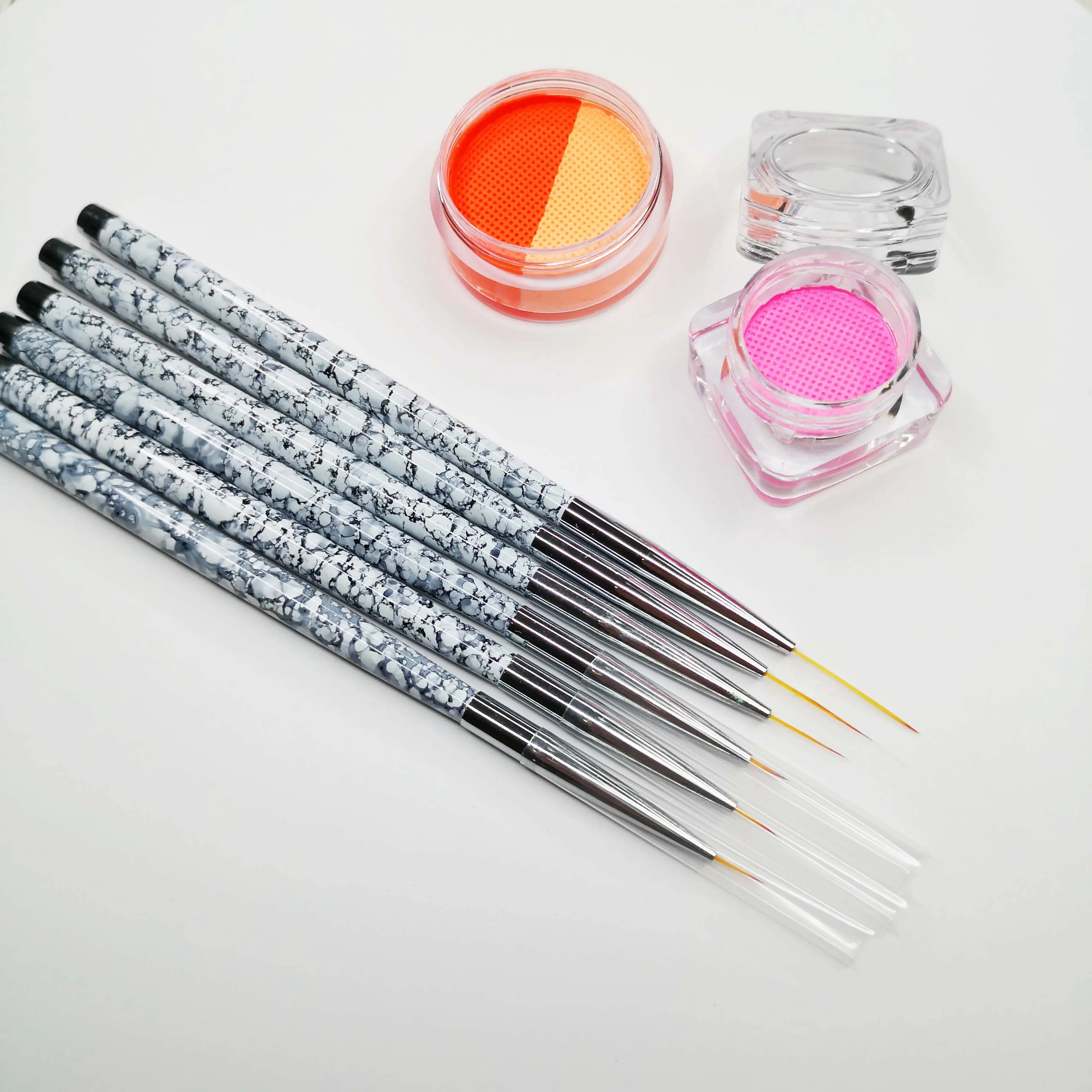 3pcs Neon Water Activated Eyeliner Colorful Eye Makeup Nail Art Thin Liner Brush Set