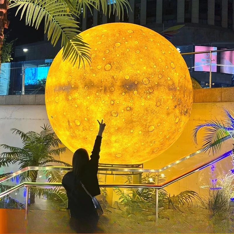 3D modeling crater moon starry sky decoration waterproof ball oversized outdoor ball bump chandelier
