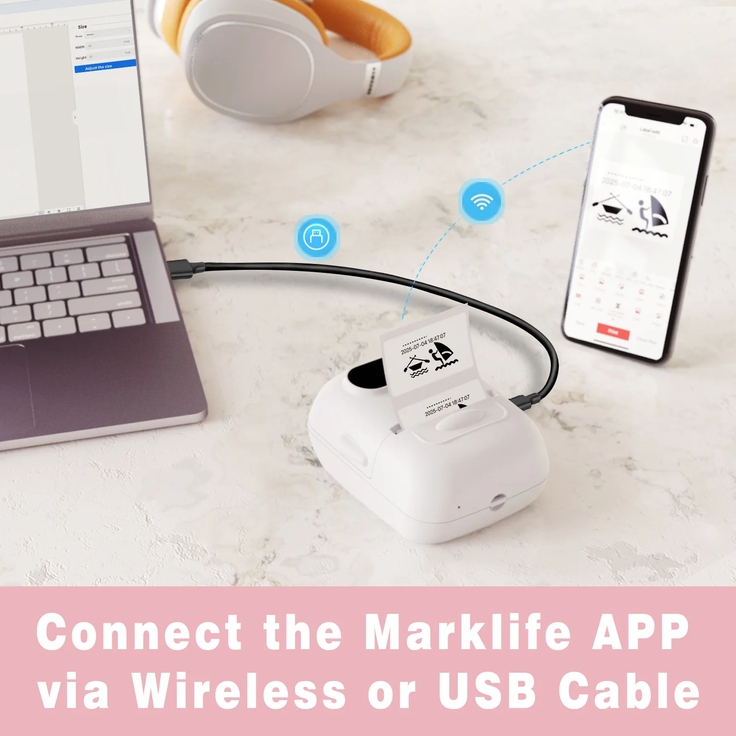 Marklife P50 Label Thermal Printer - Price Labels Printer - Coding Machine - Clothing and Tobacco Price Printer