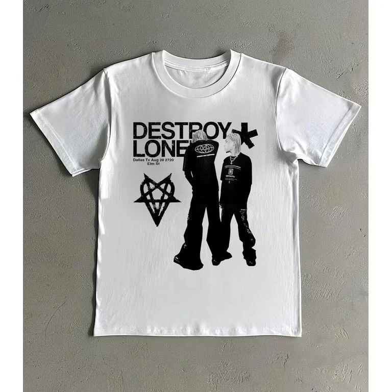 

Men's Cotton T-shirt Men's and Women's Universal All-match Cotton Round Neck Y2K Retro Trend Pattern Printed Short Sleeve