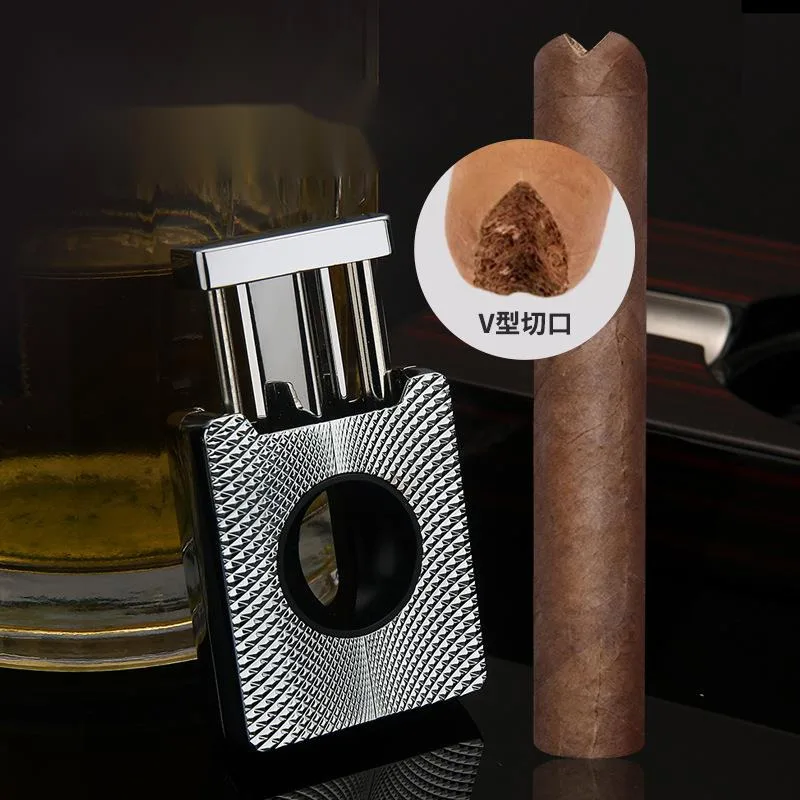 Честный металлический резак для сигар V с острым лезвием из нержавеющей стали, роскошные аксессуары для сигар, подарок для курильщиков