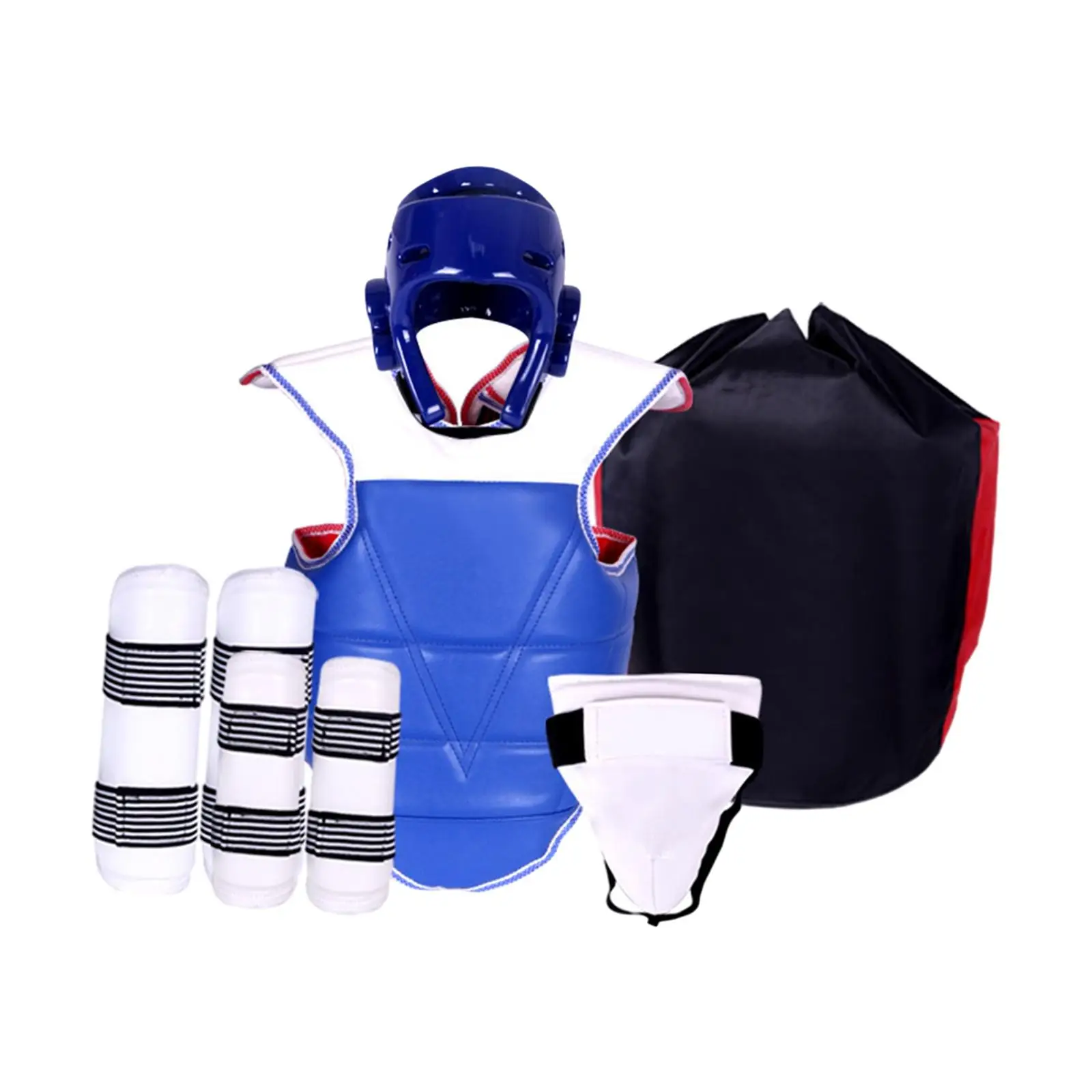 Karate Sparring Gear Set Boxing Headgear Gloves Taekwondo Protective Padded Chest Guard for Men Women Training Adults Kids
