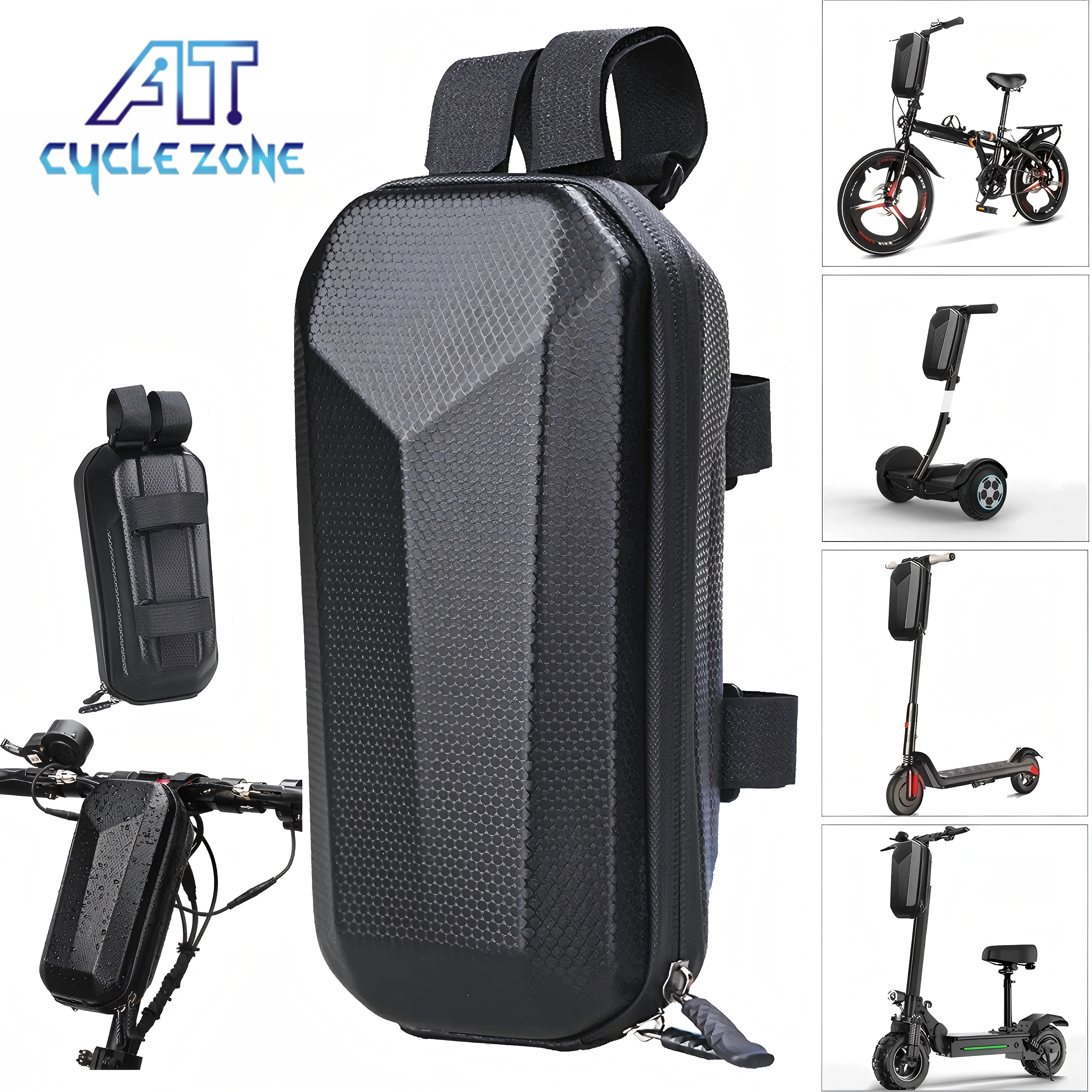 Hard Shell Bike Front Bag Portable Bicycle Handlebar Bag Large Capacity Hanging Storage Carry Bag for Cycling Electric Scooter