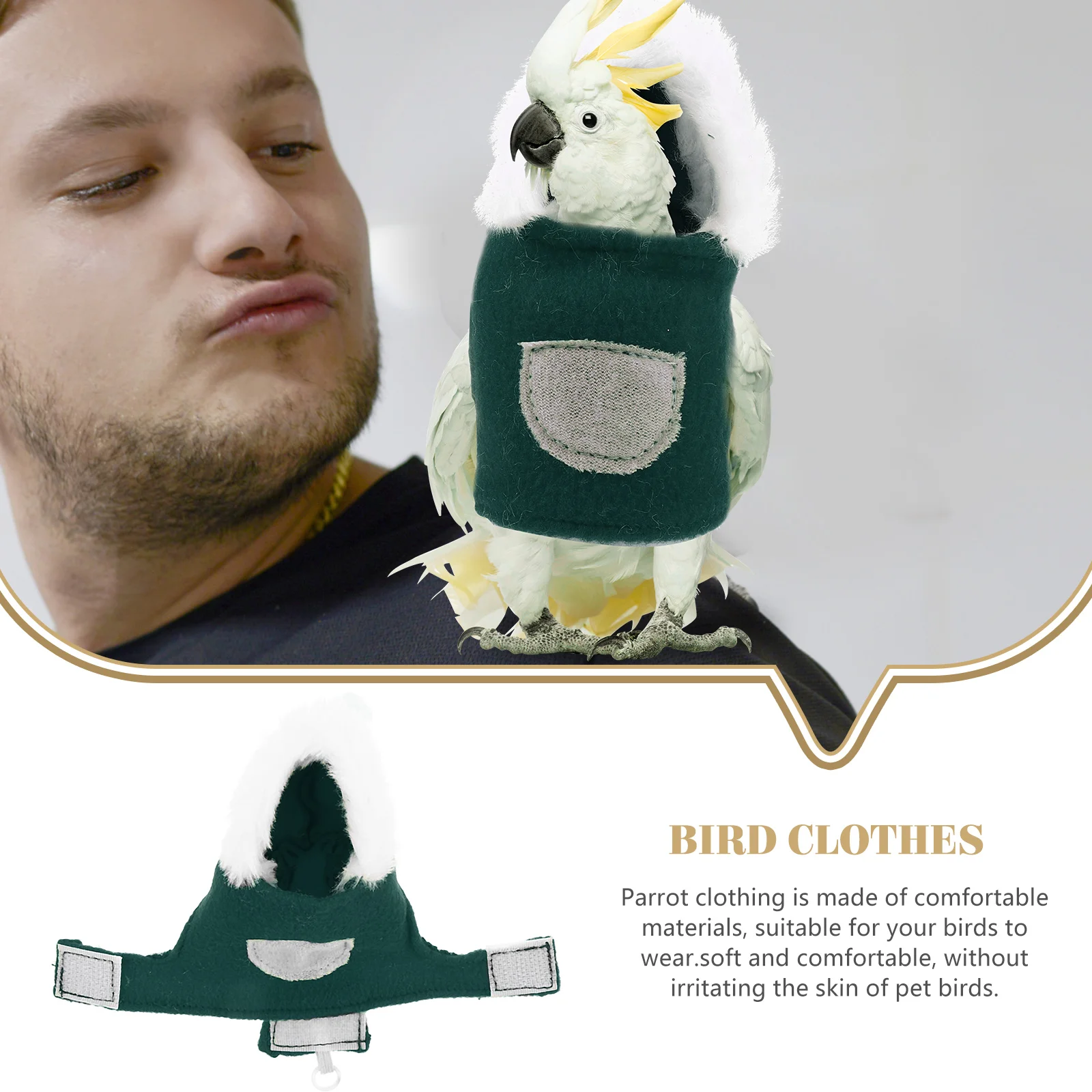 

Christmas Parrot Costume Outfit Small Animal Pet Clothes Cockatiel Birds Long Tail