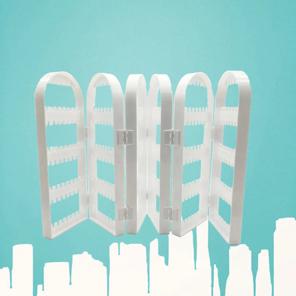 

Складная подставка для серег на 6 пар, белая, для хранения и демонстрации украшений, органайзер для серег-гвоздиков, портативная, защита от пыли, для дома