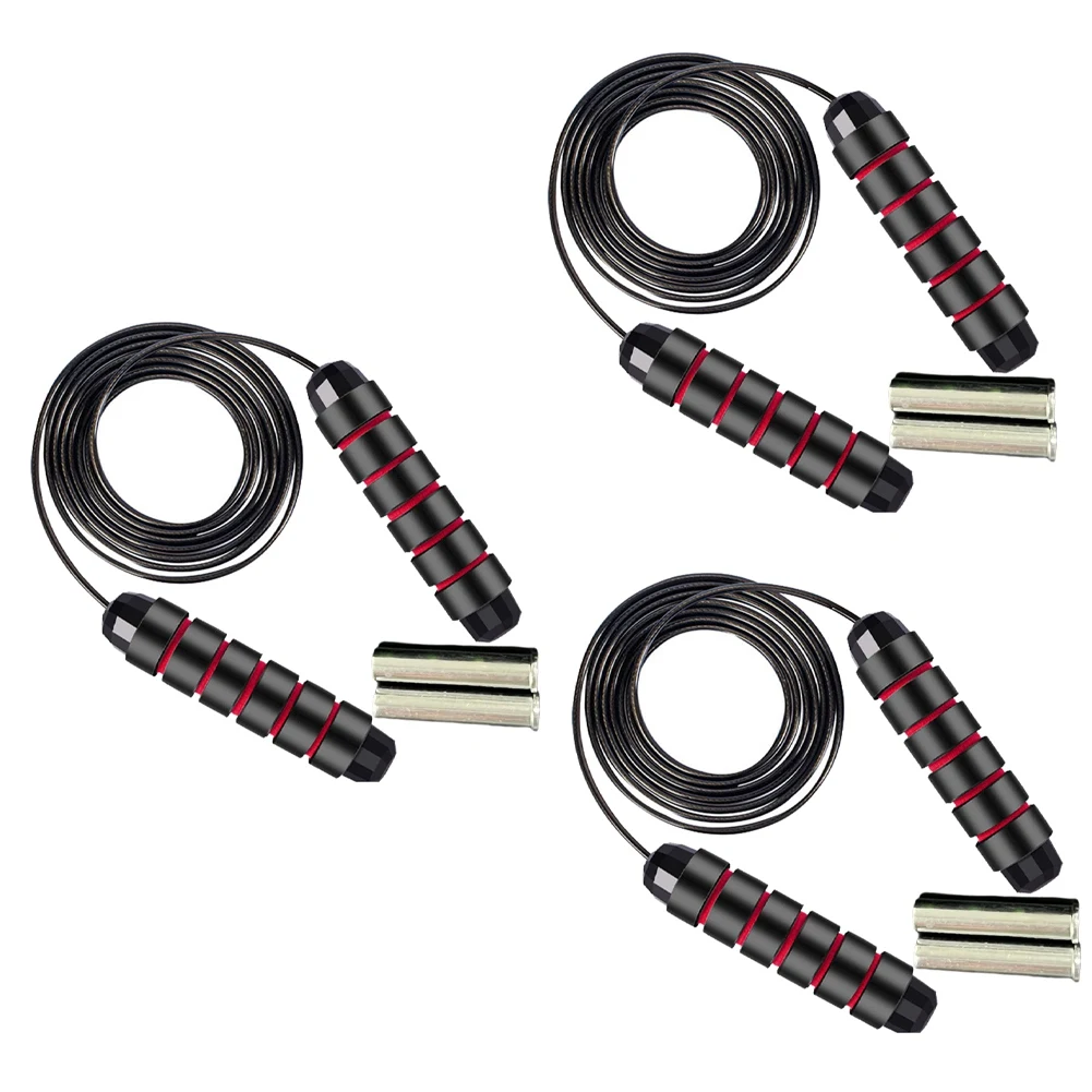 Weighted Skipping Rope, Suitable for Aerobic Exercise, Speed Training, Extreme Jumping Endurance Training Black&Red