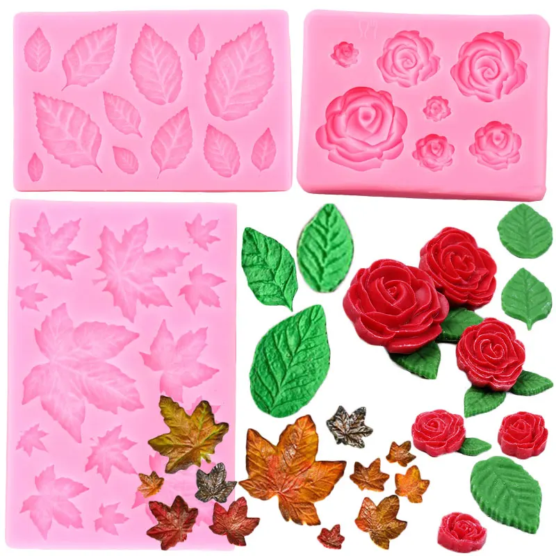 Rose Flower Silicone Mold Chocolate Wedding Fondant Wedding Sugarcraft Decorating Tools Confectionery Mould for Food Candy Cake