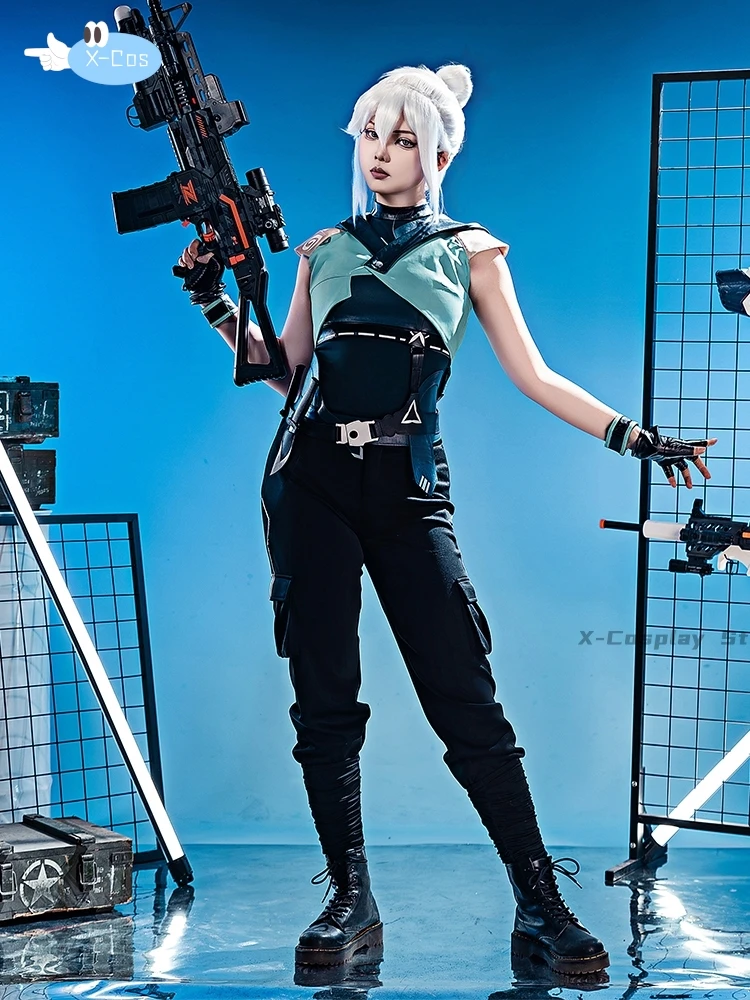 VALORANT-Costume de Cosplay Anime Jett pour Homme et Femme, Déguisement Adulte, Vêtements d'Halloween pour Enfant