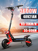 EU 2024 X7 Dual Motor Electric Scooter 3600W 48V 21AH Max Speed 65-70KM/H Max Mileage 60KM 11 Inch Big Wheel  Off Road Escooter