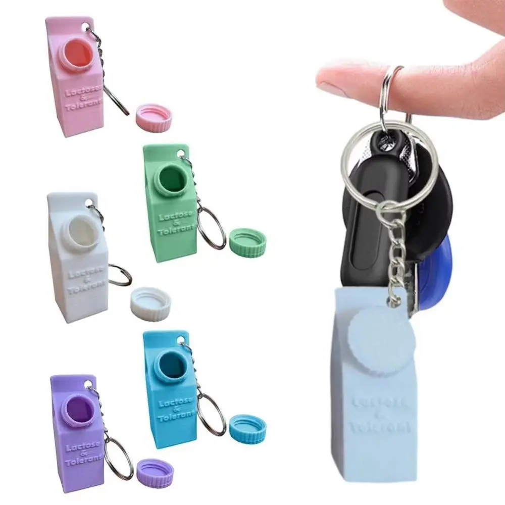 

2 Pcs Cartoon 3D Printed Milk Pendant Delicate Cute Mini Milk Pill Container Unique Keychain Backpack Ornament Handbag Decor