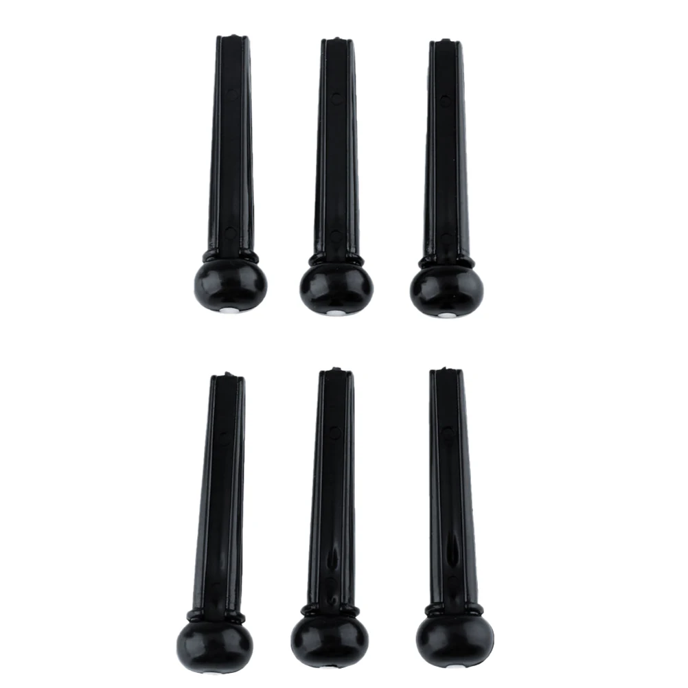 Set 6pcs Black Ebony Bridge Pins with Shell Dots for Enhancing Your Guitar’s Appearance Acoustic Guitar Quality