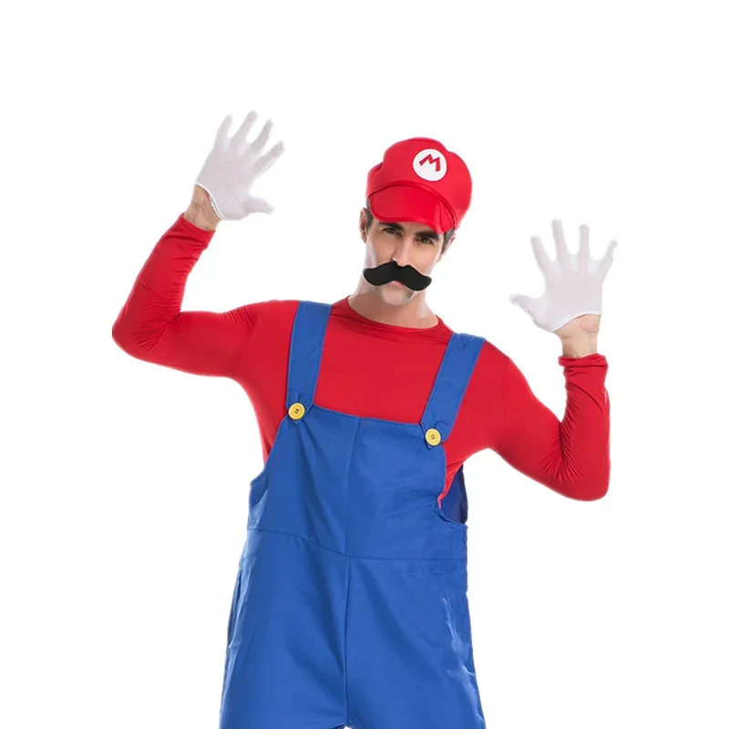 Halloween adult men funy Super game cosplay costume Luigi Bros plumber Christmas fancy dress oi6401