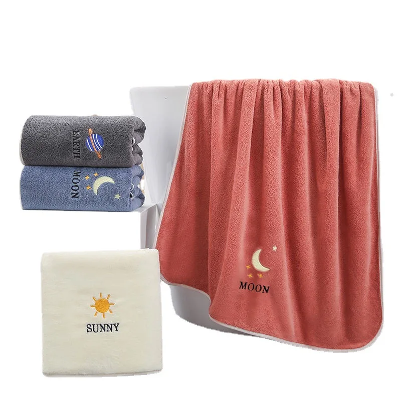Thêu Bằng Sợi Nhỏ Mềm Vải Khăn Tắm Cotton Màu Nhanh Khô Khăn Rửa Thoải Mái Mạnh Thấm Hút Nước Khăn