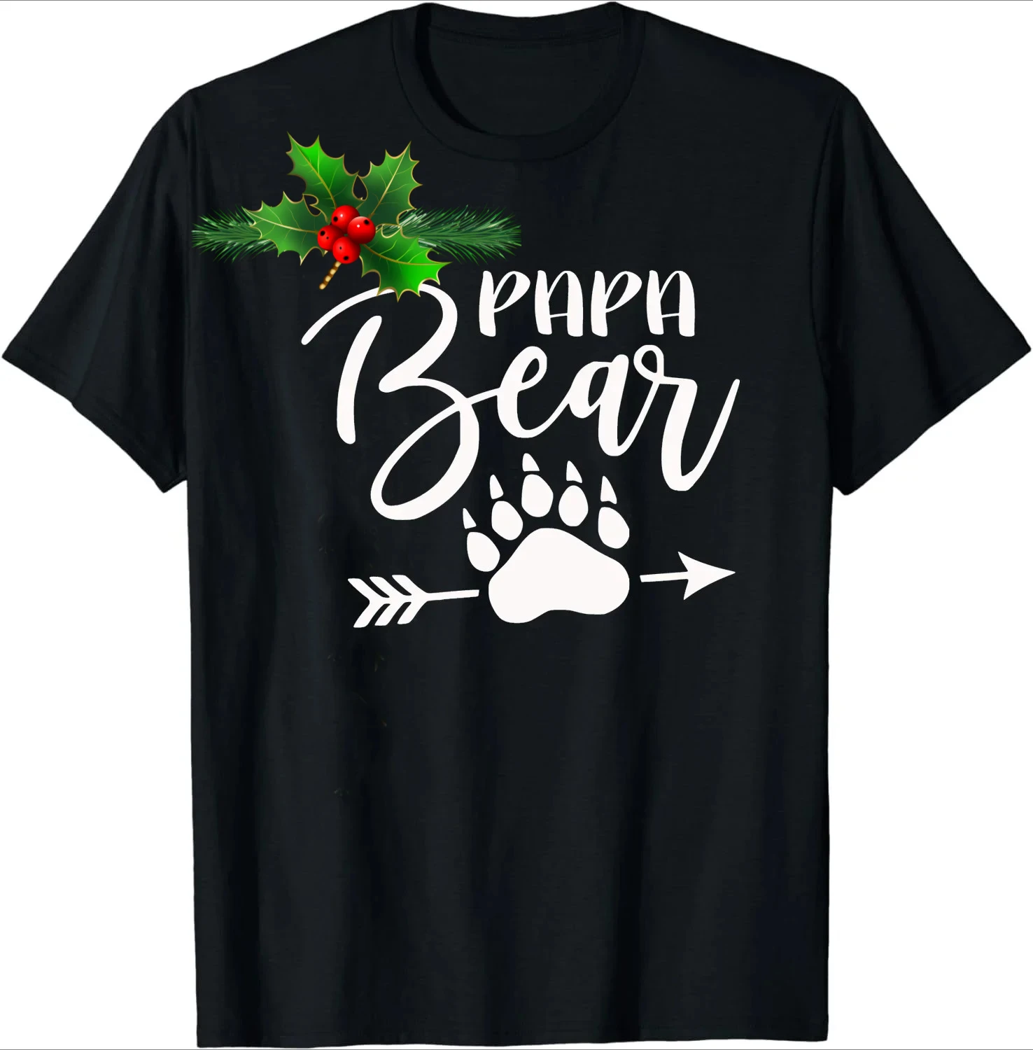 Bear Paw Claw Arrow Personalized Papa Bear Gift T-Shirt 100% Cotton O-Neck Summer Short Sleeve Casual Mens T-shirt Size S-3XL