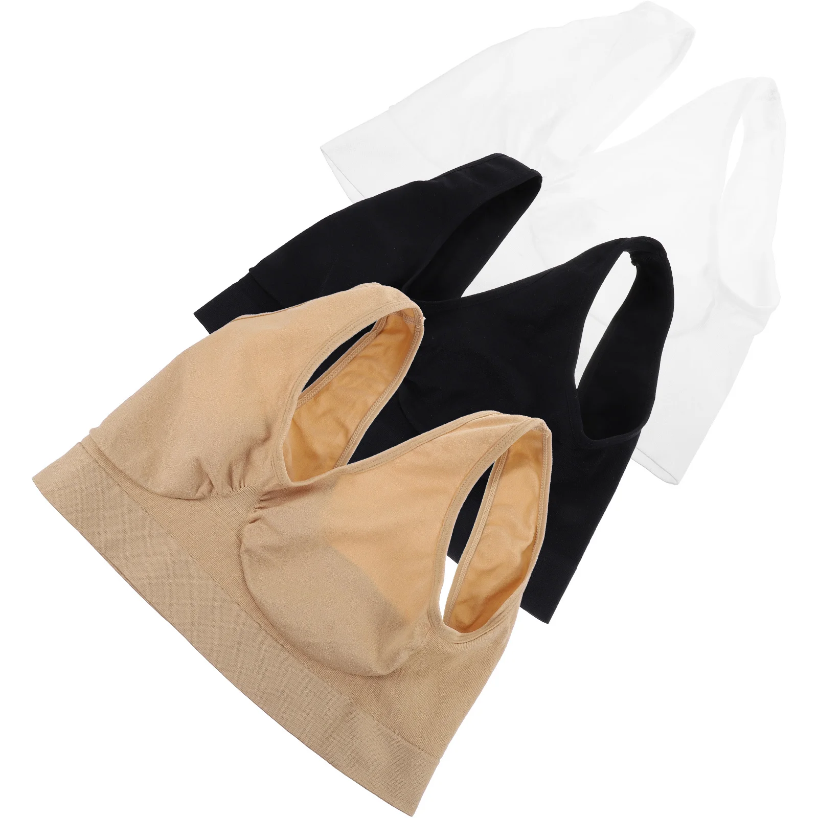 

3Pcs Women Sports Bras Wirefree Nylon Breathable Supportive Fitness Underwear Running Yoga Vest Sports Bra Yoga Bra