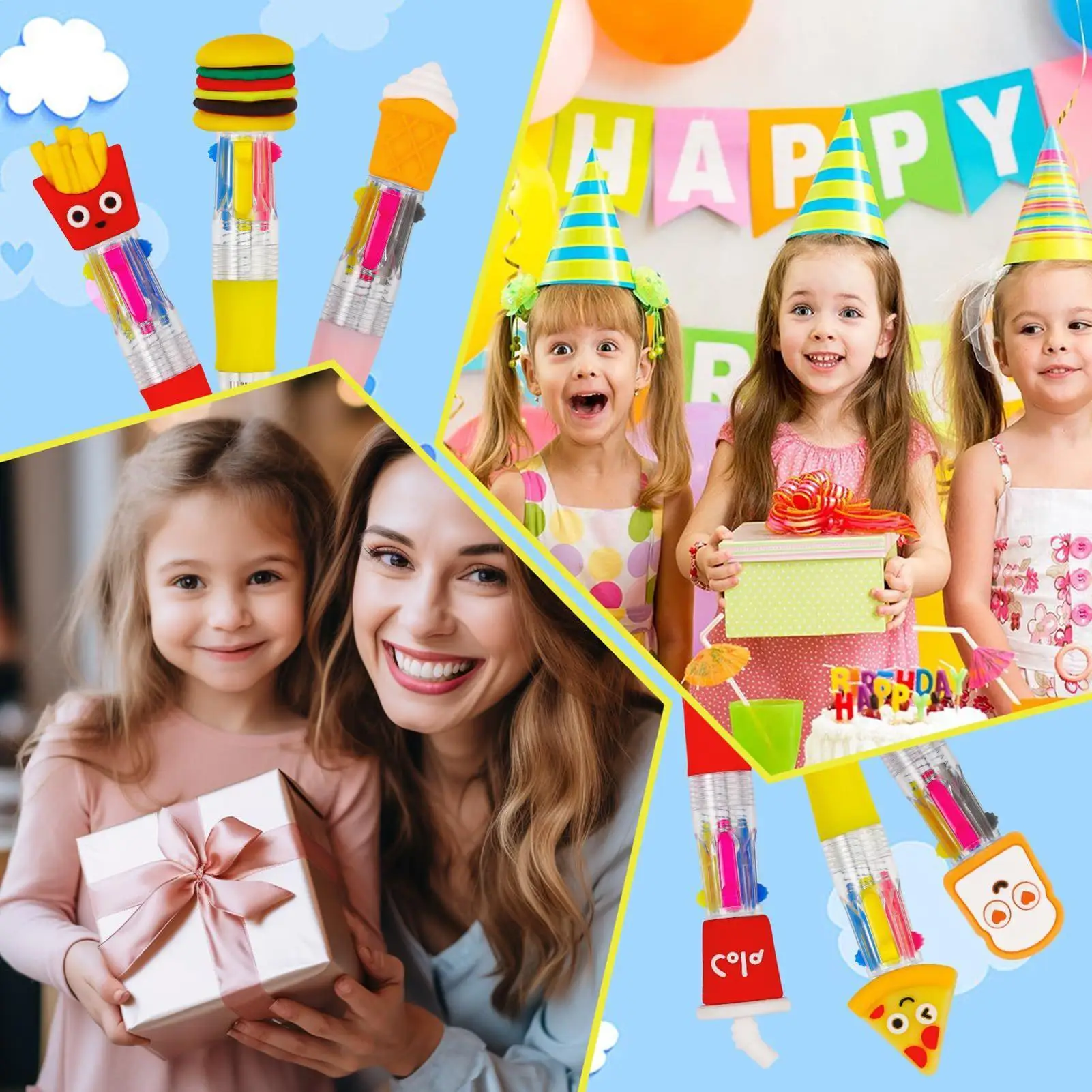 학생 젤 잉크 펜 쓰기용 4색 개폐식 젤 펜 10개 얼룩 방지 인체공학적 그립 부드러운 귀여운 문구