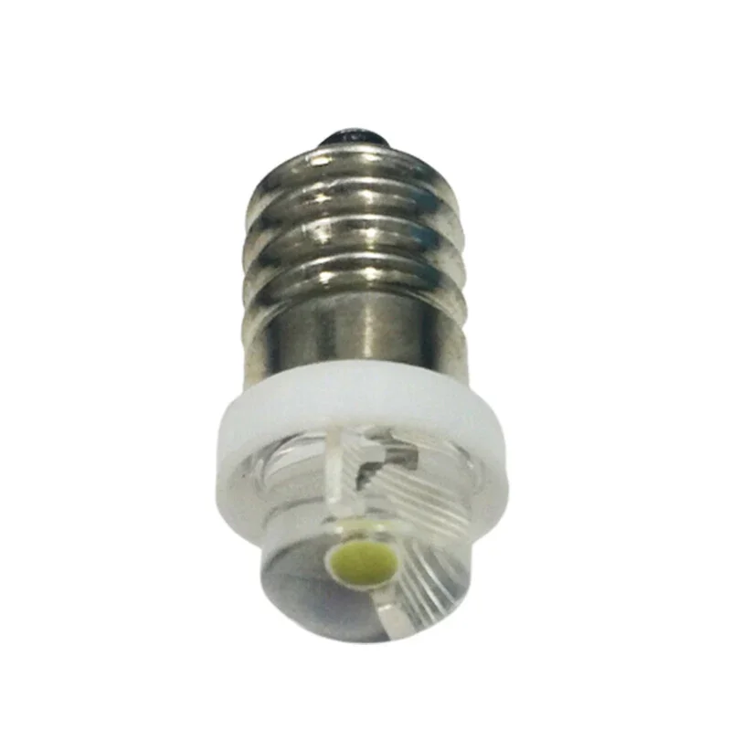 Bombilla de linterna de 3/4, 5/6V, 0,5 W, 6000K, LED blanco E10, Bombilla de repuesto para linterna, bombillas Led