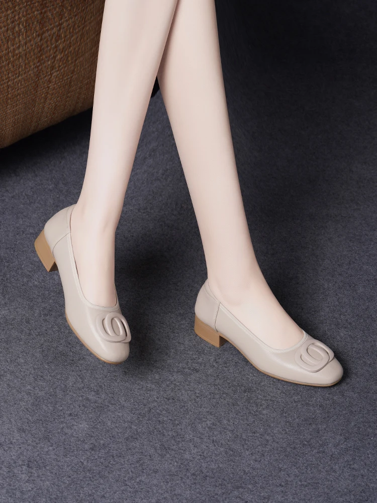 new-2025-women's-soft-leather-flat-bot-oes-spring-summer-eepskin-faionable-comfortable-mid-heel-easy-to-wear-round-toe