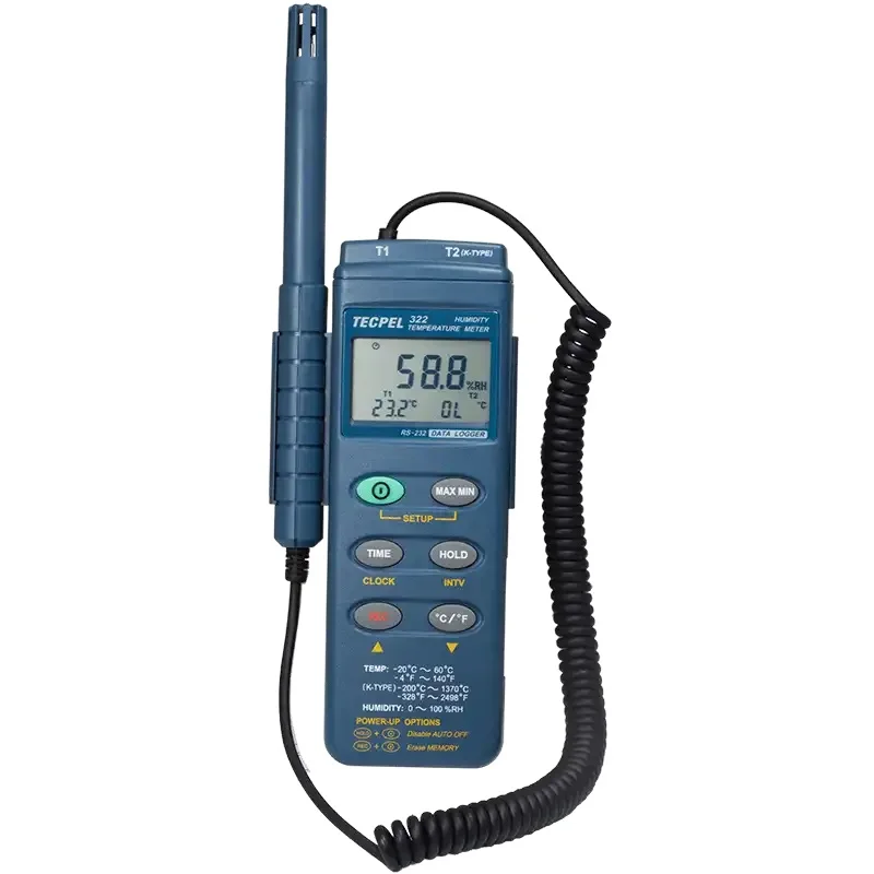 

TECPEL DTM-322 Temperature Humidity Meter Thermo-hygrometer Data Logger Recorder USB RS-232