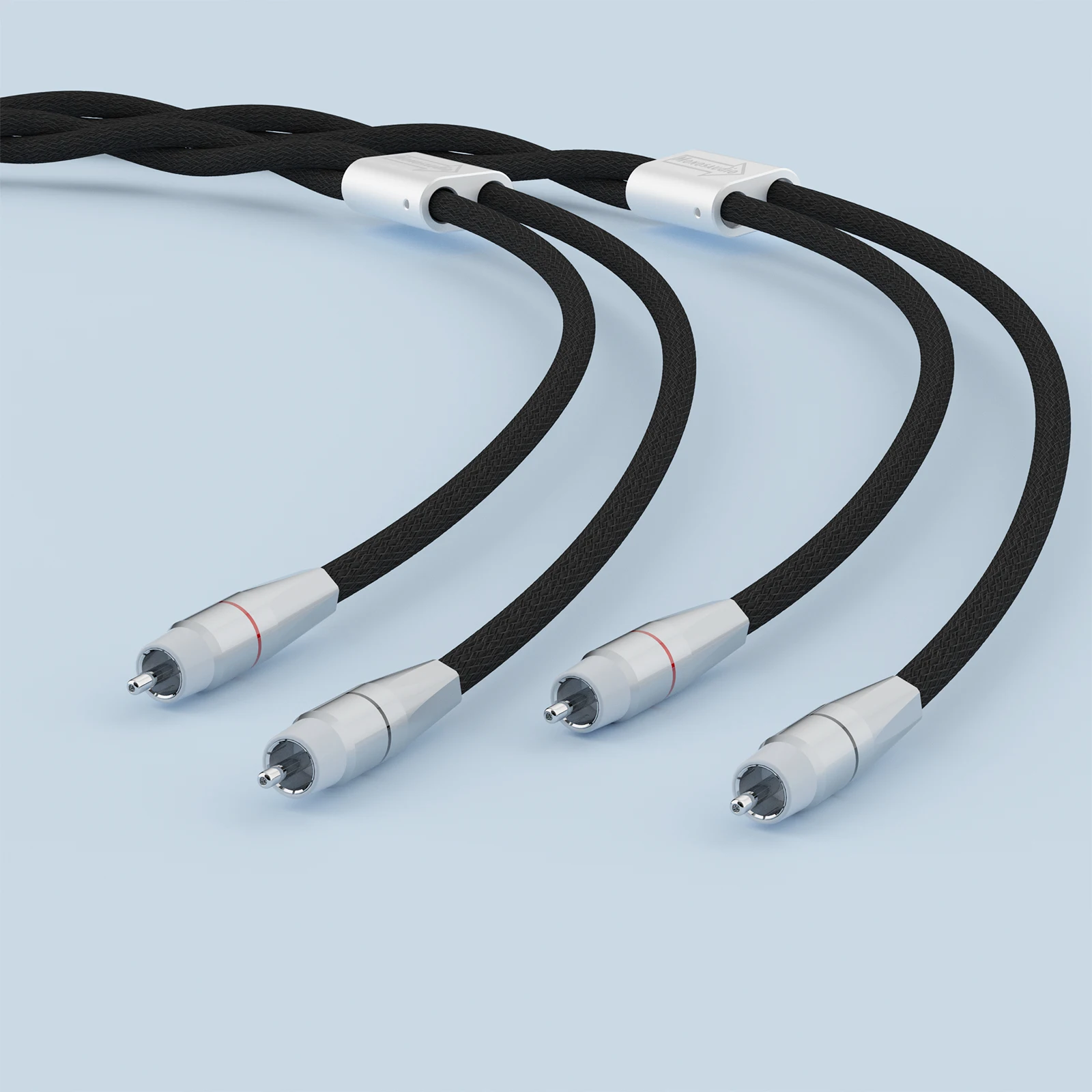 Monosaudio Reinkupfer RCA-Steckerkabel A203R0R Mehrfach OCC Versilbertes Hybrid-RCA-Audiokabel mit Reinkupfer-Rhodium RCA – Detail 2