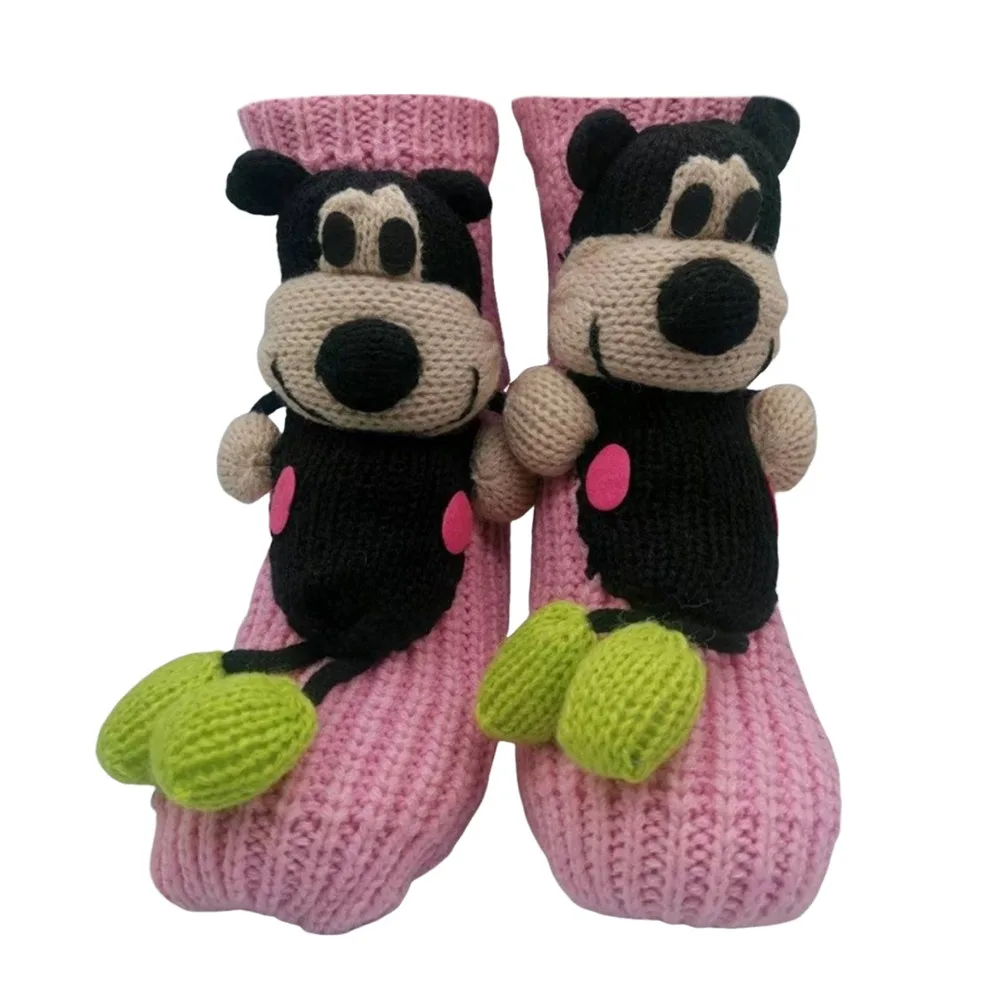 

Creativity 3D Prints Christmas Socks Thick Warm Novelty Floor Socks Hand Crocheted Non-Slip Middle Tube Socks for Men & Women