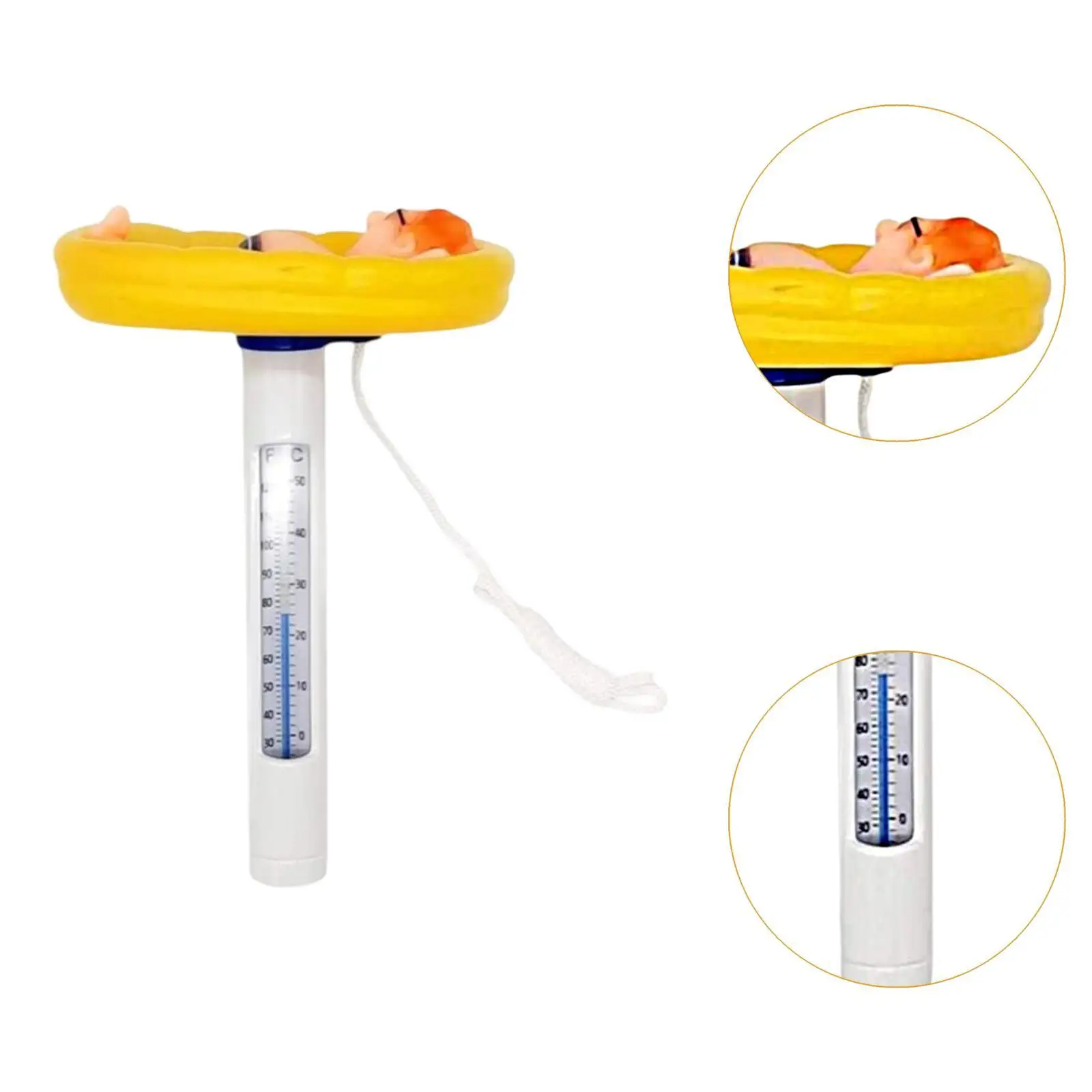 ميزان حرارة الماء لحمام السباحة مع حبل كرتوني متعدد الوظائف وسهل الاستخدام
