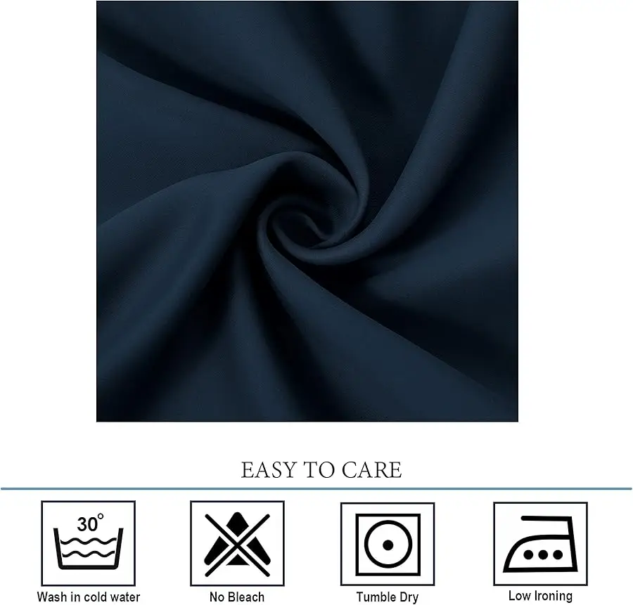 ستائر تعتيم بحلقات زرقاء من Na y لغرفة النوم ستائر غرفة معزولة حراريًا، 42 × 72 بوصة، لوحتان