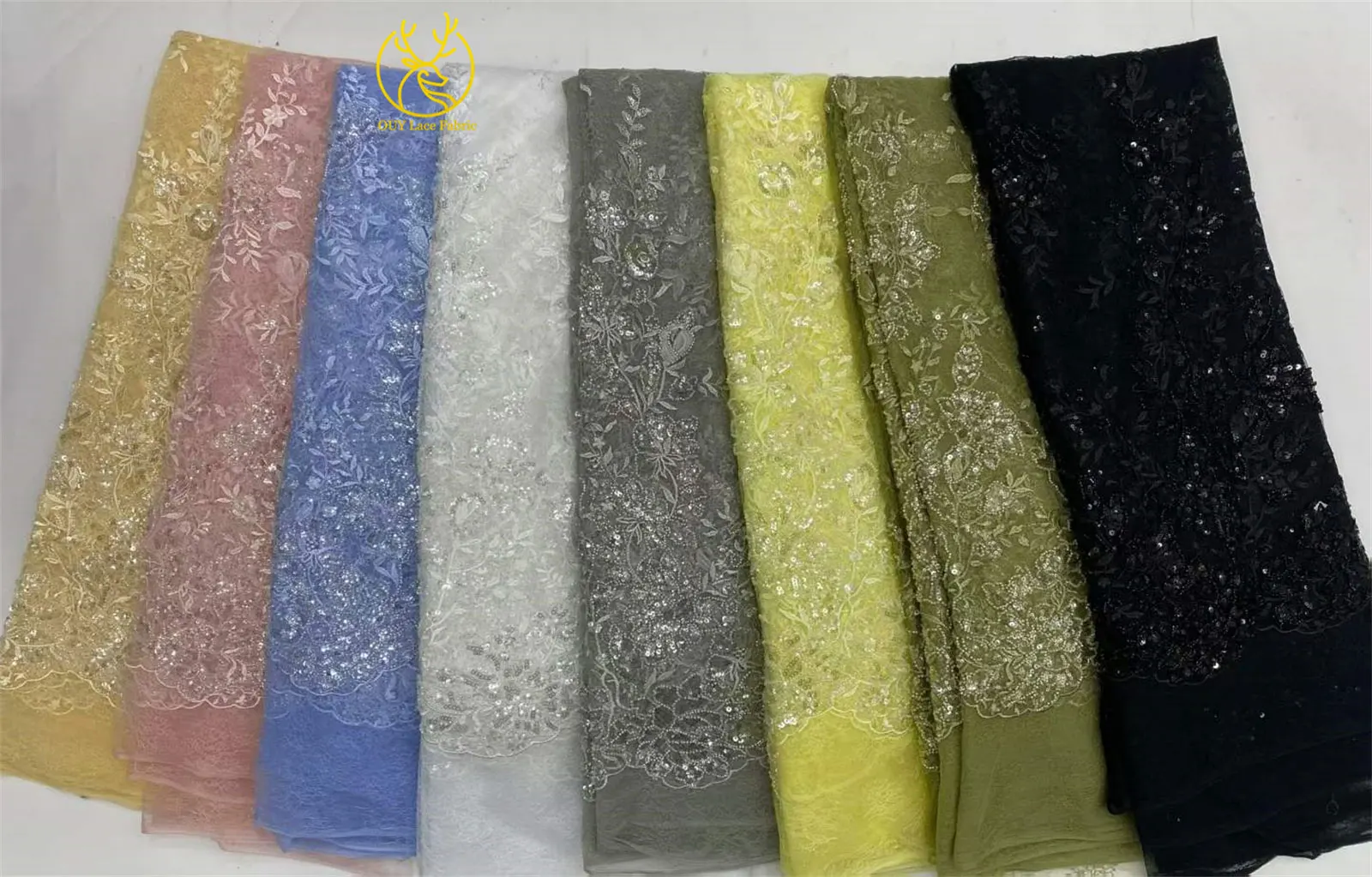Modische nigerianische bestickte Perlen-Spitze 2026, schwarze französische Pailletten-Tüllspitze, afrikanischer Spitzenstoff für Hochzeitskleider zum Nähen – Detail 21