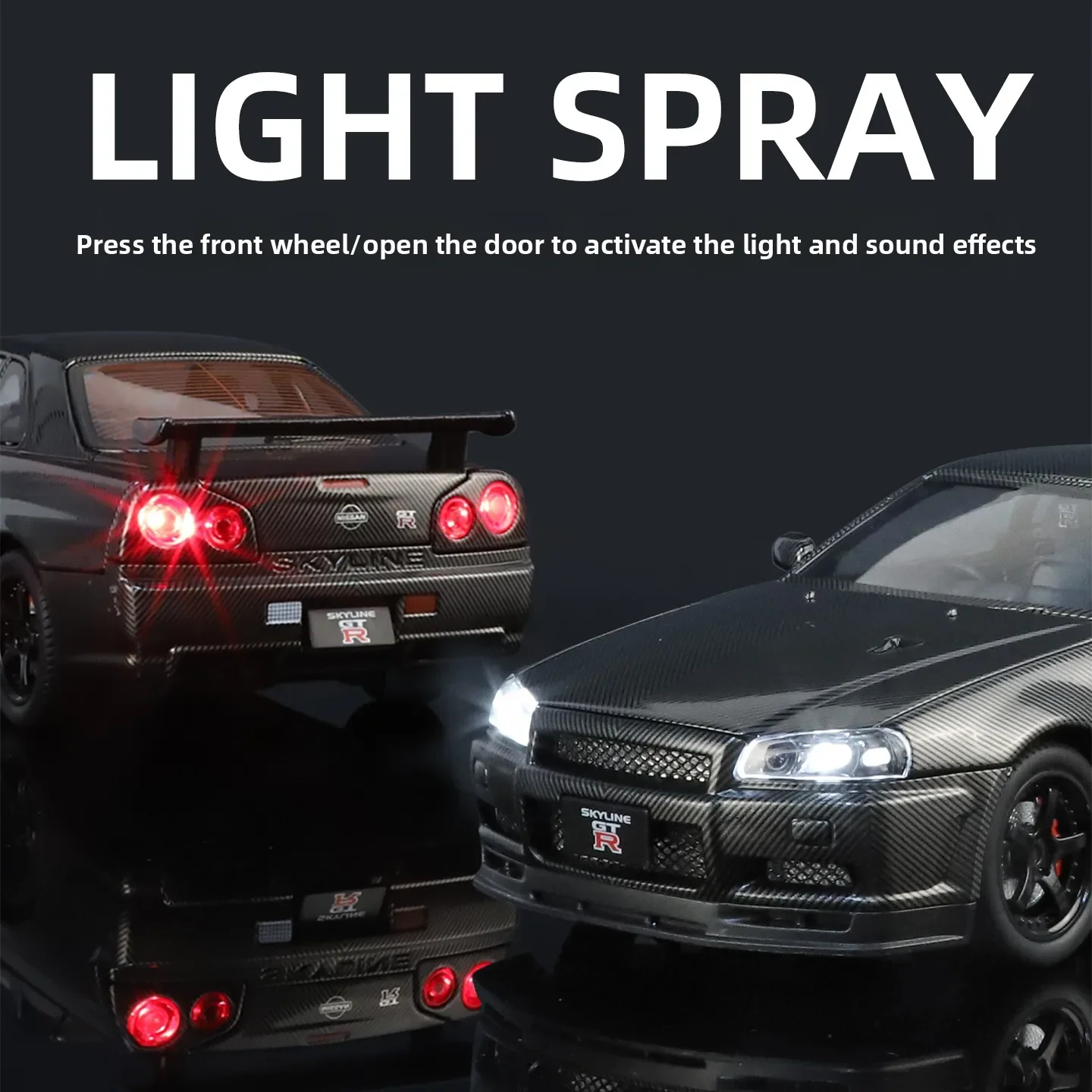 1:24 أفق R34 S15 نموذج سيارة سبيكة محاكاة جمع نموذج سيارة رياضية سيارة سباق لعبة الصبي هدية حلية #2