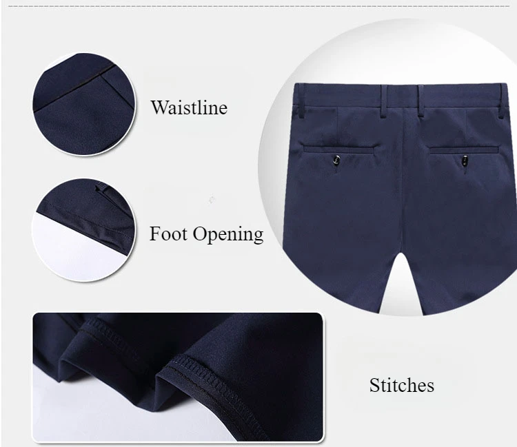 Herbst Neue Koreanische Slim-fit männer Kleid Hosen Elastische Mid-taille Nicht bügeln Anzug Hosen Kleine fuß Hosen Dünne männer Hosen – Detail 2