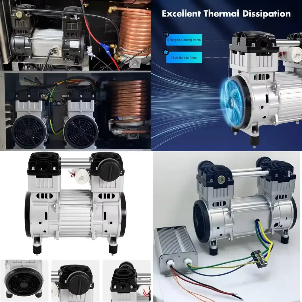 

TENGFEI DC 24V 48V 144V air compressor for electric vehicles mobile equipment portable oil free silent 100 LPM 8 bar mini air