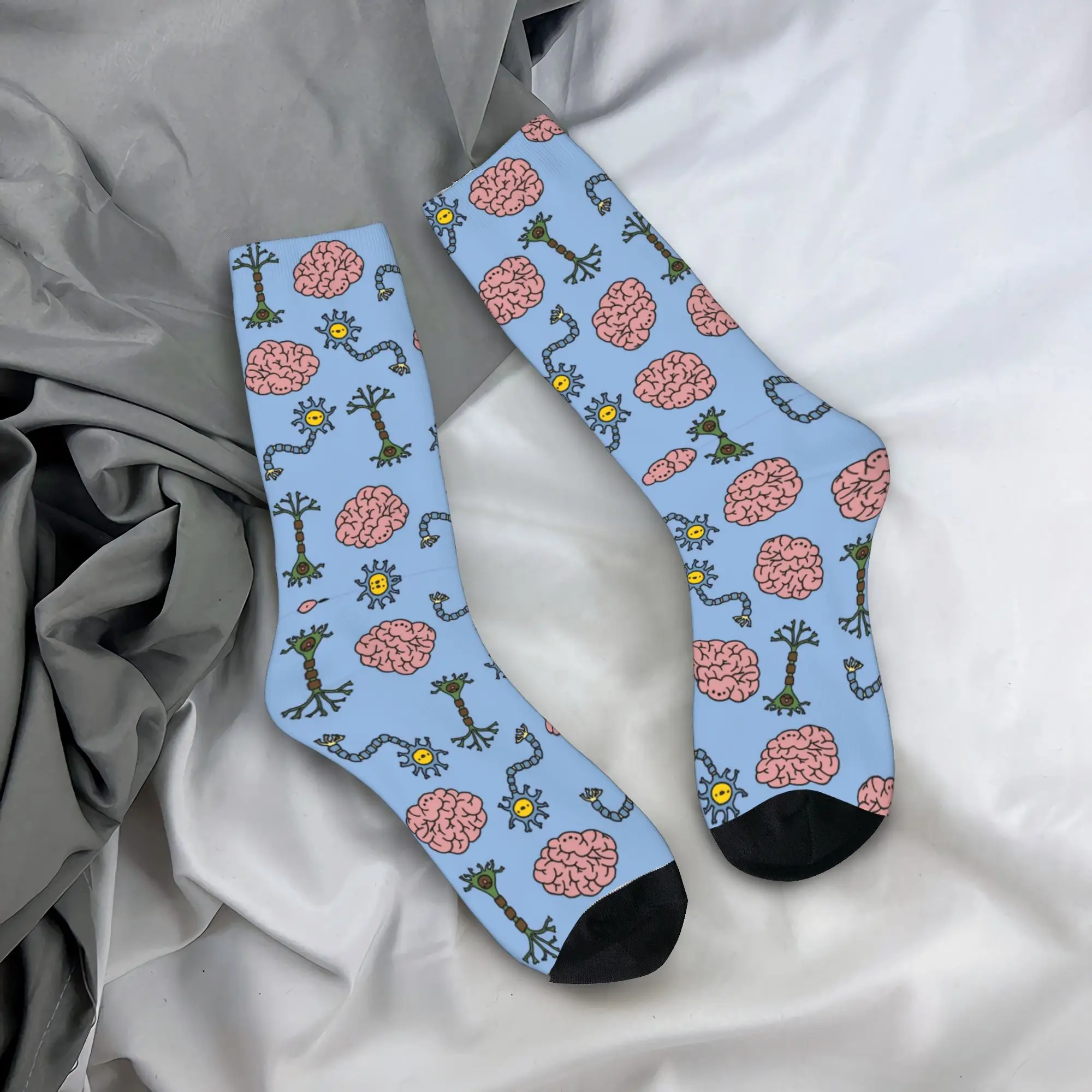Neuro Brain Time! Let's Have Some Synapse Fun Socks Harajuku Sweat Absorbing Stockings All Season Long Socks Birthday Present