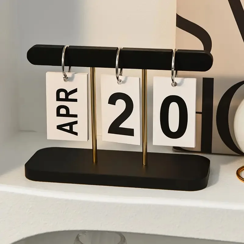 Light Luxury Flip Calendar Desk Calendar Decoration Home Living Room Entrance Hall Office Desk Wine Cabinet Decoration