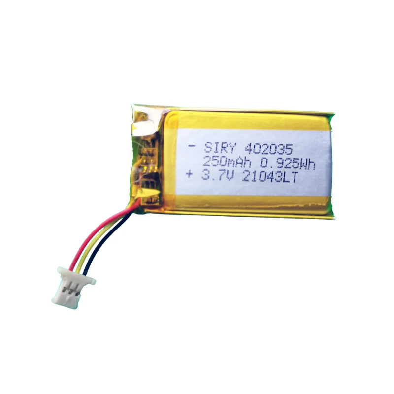 402035 litowo-polimerowa LiPo akumulator 042035 dla 70mai kamera na deskę rozdzielczą YI Mini kamera na deskę rozdzielczą era 3.7V 250mAh