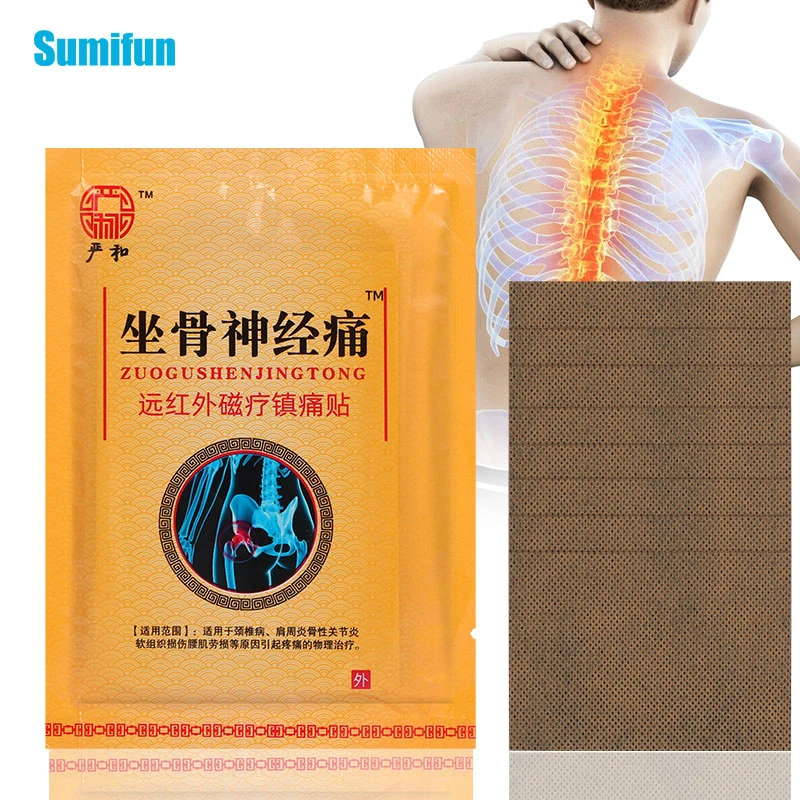 

8Pcs Sumifun Sciatica Pain Relief Patch Lumbar Arthritis Rheumatoid Cervical Ache Knee Joint Muscle Back Sore Painkiller Plaster