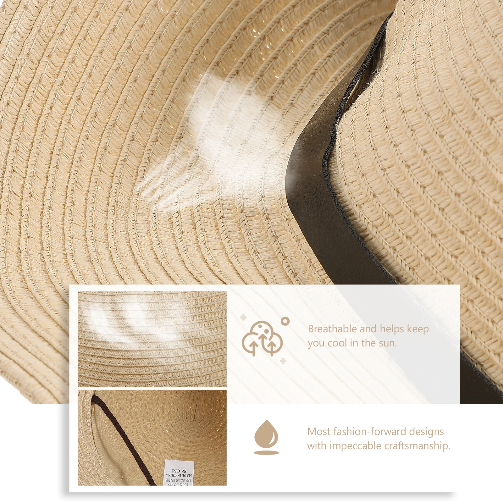 

Men Wide Brim Hat Summer Beach Straw Sun Floppy Foldable Hats For Adults Cream Color Lightweight Breathable Durable Gardening