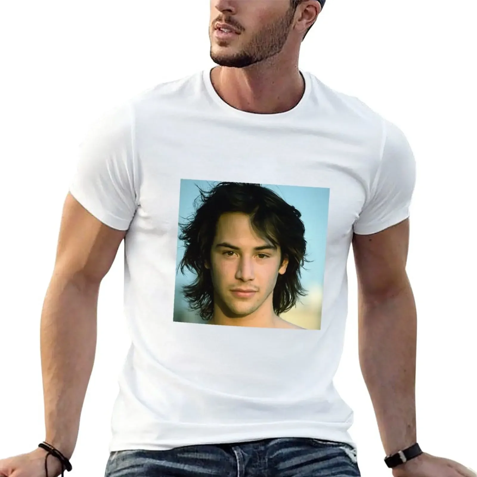 

keanu reeves T-Shirt summer top shirts graphic tees quick drying Men's t shirts