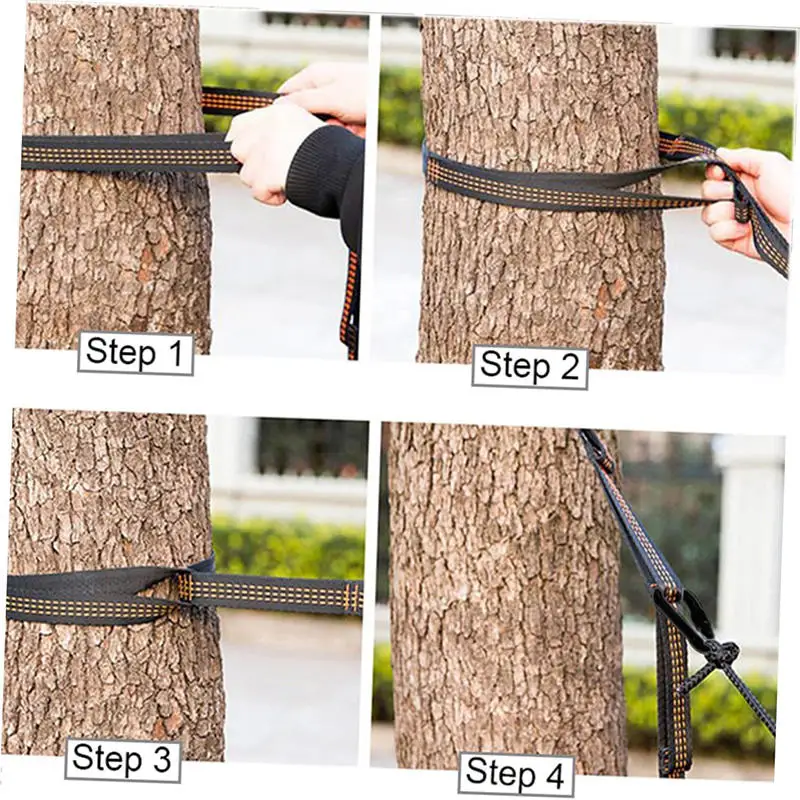 2Pcs High Bearing Capacity Hammock Straps 600lbs Breaking Strength Polyester Hammock Belt Rope 5 Ring Correias De Poliéster image 2