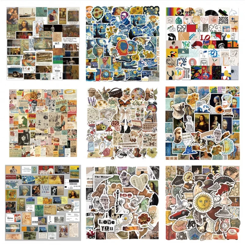 40/50PCS Classical and Modern Abstract Art Stickers Cartoon Graffiti Stickers For Laptop Luggage Decal